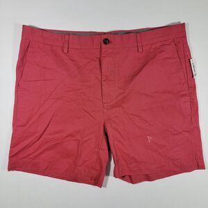 Amazon‎ Essentials Chino Shorts Flat Front Coral Pink Size 38 NEW